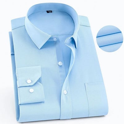Liela izmēra 9XL 8XL 7XL Vīriešu biznesa ikdienas krekls ar garām piedurknēm Klasisks svītrains vīriešu sociālās kleitas ballītes smokings krekli balti zili