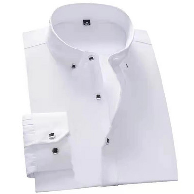 Liela izmēra 9XL 8XL 7XL Vīriešu biznesa ikdienas krekls ar garām piedurknēm Klasisks svītrains vīriešu sociālās kleitas ballītes smokings krekli balti zili