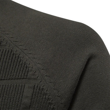 2023 Νέα φθινοπωρινά και χειμερινά βαμβακερά πουλόβερ με μεσαίο γιακά για άντρες Casual κοινωνικά καρό πουλόβερ πλεκτά ανδρικά πουλόβερ