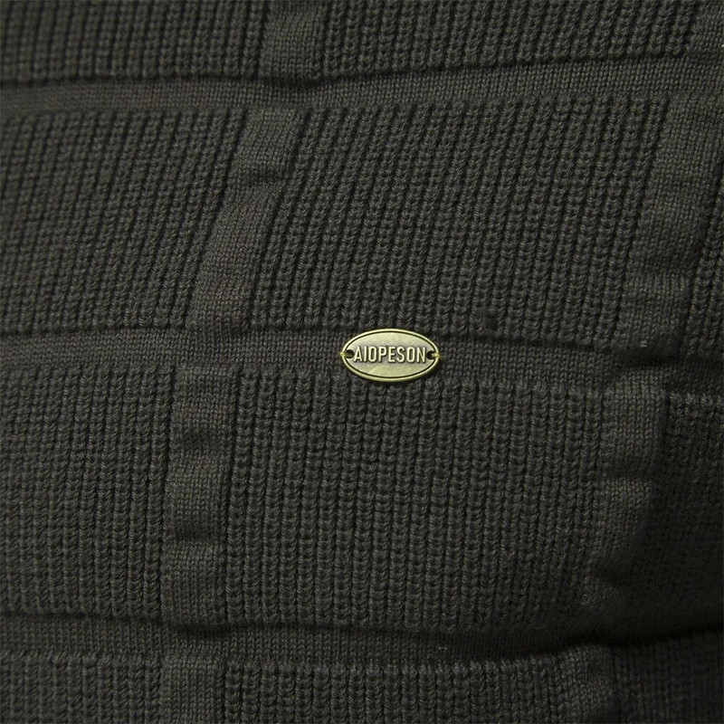 2023-as új őszi és téli középgalléros pamut pulóverek férfiaknak Alkalmi társasági kockás pulóverek Kötött férfi pulóverek