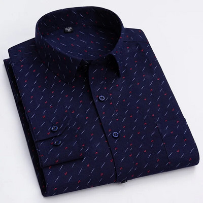 2023 Mans Iron Free Easy Care Coffee Homme ar garām piedurknēm Vīriešu apģērbs Balts Darba biroja krekli