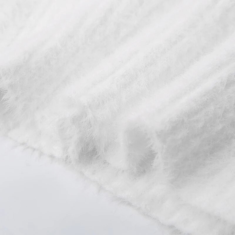 Sieviešu balts džemperis 2023. gada rudens, ziema, mīksts, silts apģērbs, džemperis ar garām piedurknēm, džemperi ar V kakla izgriezumu, tievi, trikotāžas topi, sieviešu kārtas apģērbi