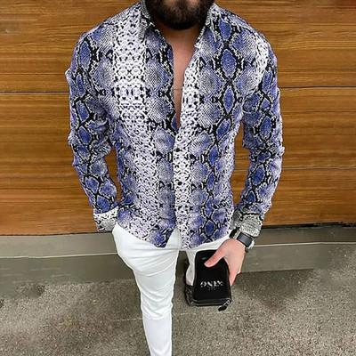 Uus meeste retroprinteriga särk Meeste õhuke pikkade varrukatega lilleline vabaaja luksussärgi topsid XS-8XL