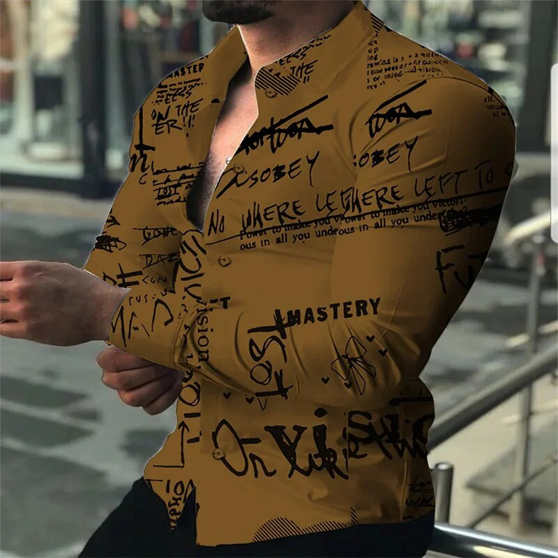 Vyriški marškiniai Madingi Kasdieniai Balta Juoda Kasdieniai Sportiniai Angliškos raidės Minkšti Patogūs Atvartai Pavasaris Vasara 2023 Naujas Karštas Išpardavimas XL