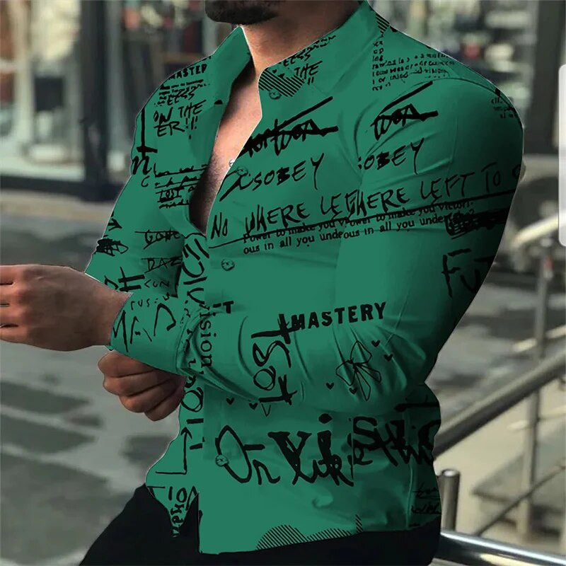 Vyriški marškiniai Madingi Kasdieniai Balta Juoda Kasdieniai Sportiniai Angliškos raidės Minkšti Patogūs Atvartai Pavasaris Vasara 2023 Naujas Karštas Išpardavimas XL