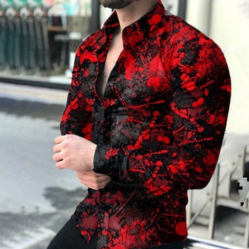 2022 г. Нови мъжки ризи с щампи с дълъг ръкав за мъже Социални луксозни мъжки дизайнерски дрехи Хавайски модни елегантни класически модни