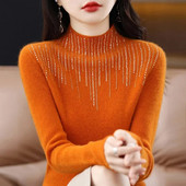 2023 Νέο γυναικείο πουλόβερ Κασμίρ ζιβάγκο Πλεκτό πουλόβερ με μακρυμάνικο πουλόβερ Κορεατική μόδα Μαλακό γυναικείο μπλουζάκι