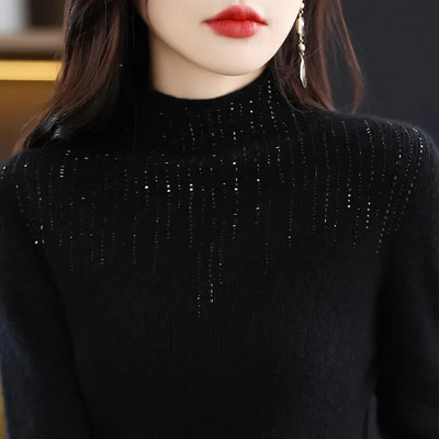 2023 Νέο γυναικείο πουλόβερ Κασμίρ ζιβάγκο Πλεκτό πουλόβερ με μακρυμάνικο πουλόβερ Κορεατική μόδα Μαλακό γυναικείο μπλουζάκι