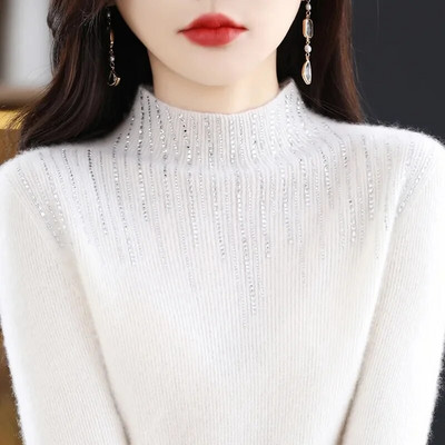 2023 Νέο γυναικείο πουλόβερ Κασμίρ ζιβάγκο Πλεκτό πουλόβερ με μακρυμάνικο πουλόβερ Κορεατική μόδα Μαλακό γυναικείο μπλουζάκι