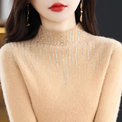 2023 Νέο γυναικείο πουλόβερ Κασμίρ ζιβάγκο Πλεκτό πουλόβερ με μακρυμάνικο πουλόβερ Κορεατική μόδα Μαλακό γυναικείο μπλουζάκι