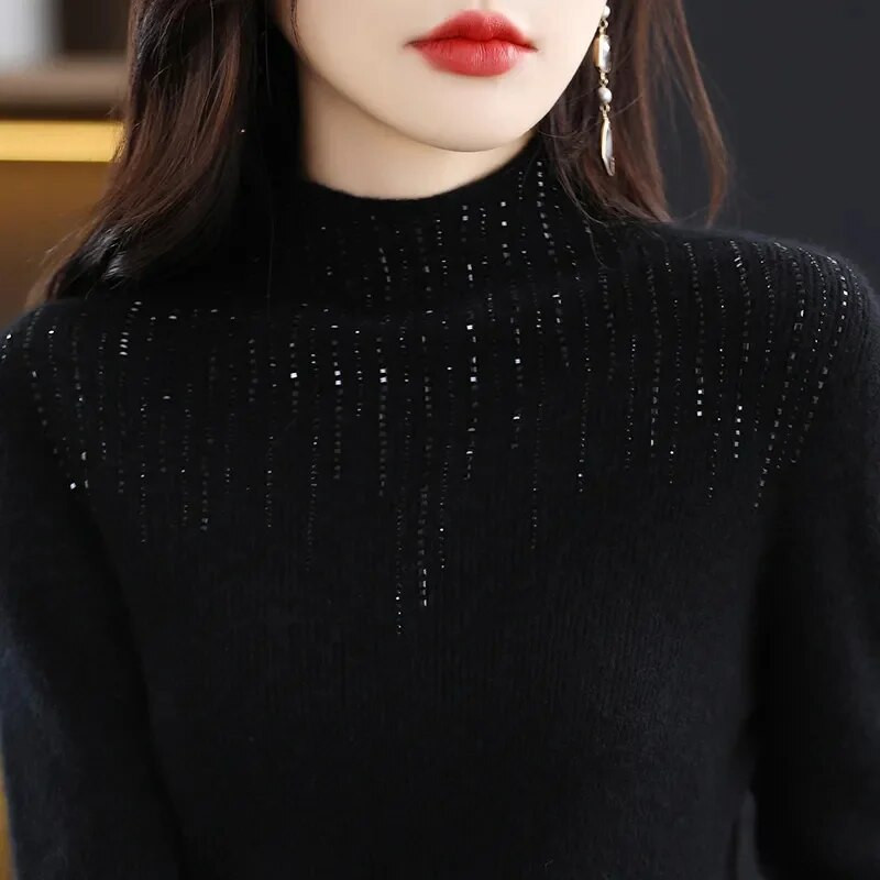 2023 Νέο γυναικείο πουλόβερ Κασμίρ ζιβάγκο Πλεκτό πουλόβερ με μακρυμάνικο πουλόβερ Κορεατική μόδα Μαλακό γυναικείο μπλουζάκι