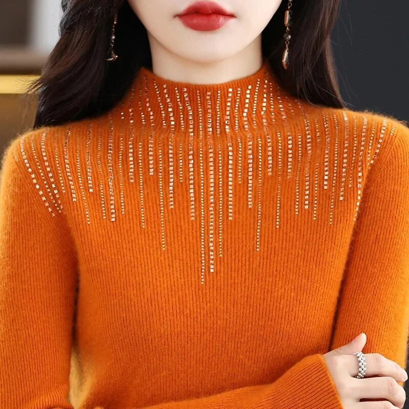 2023 Νέο γυναικείο πουλόβερ Κασμίρ ζιβάγκο Πλεκτό πουλόβερ με μακρυμάνικο πουλόβερ Κορεατική μόδα Μαλακό γυναικείο μπλουζάκι