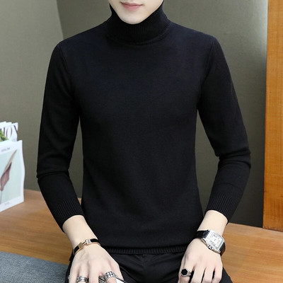 Rudens un ziemas jauns vīriešu džemperis ar apkakli Slim vīriešu ikdienas džemperis džemperis vīriešu apģērbs