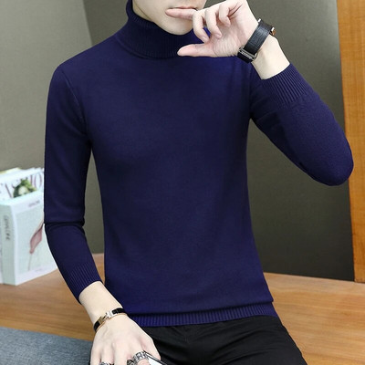 Rudens un ziemas jauns vīriešu džemperis ar apkakli Slim vīriešu ikdienas džemperis džemperis vīriešu apģērbs