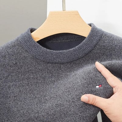 Meeste talvine kampsun Ümar kaelus Lahtine noorte mood Urban Lihtne Korea moodne soe pehme paks kampsun Meeste riided