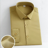 5XL Svinīga kleita Augstas kvalitātes vīriešu krekls ar garām piedurknēm rudens un ziemas tīri balts zīds gluda modes biznesa ikdienas bez gludekļa