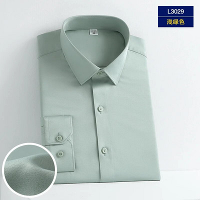 5XL Svinīga kleita Augstas kvalitātes vīriešu krekls ar garām piedurknēm rudens un ziemas tīri balts zīds gluda modes biznesa ikdienas bez gludekļa