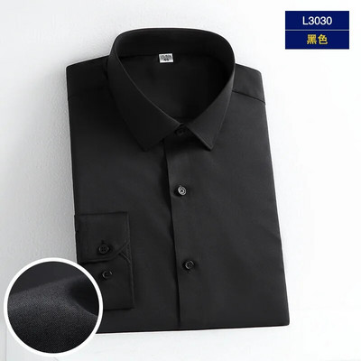 5XL Svinīga kleita Augstas kvalitātes vīriešu krekls ar garām piedurknēm rudens un ziemas tīri balts zīds gluda modes biznesa ikdienas bez gludekļa