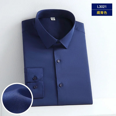 5XL Svinīga kleita Augstas kvalitātes vīriešu krekls ar garām piedurknēm rudens un ziemas tīri balts zīds gluda modes biznesa ikdienas bez gludekļa