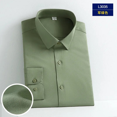 5XL Svinīga kleita Augstas kvalitātes vīriešu krekls ar garām piedurknēm rudens un ziemas tīri balts zīds gluda modes biznesa ikdienas bez gludekļa