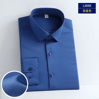 5XL Svinīga kleita Augstas kvalitātes vīriešu krekls ar garām piedurknēm rudens un ziemas tīri balts zīds gluda modes biznesa ikdienas bez gludekļa