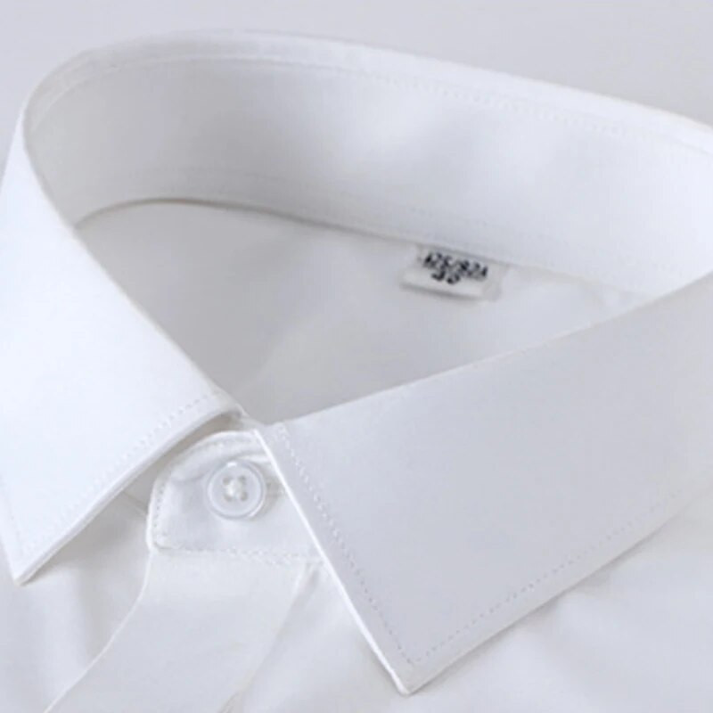 5XL Svinīga kleita Augstas kvalitātes vīriešu krekls ar garām piedurknēm rudens un ziemas tīri balts zīds gluda modes biznesa ikdienas bez gludekļa