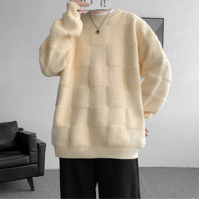 Jauns amerikāņu stila dvieļu čekas dizains modes džemperis vīriešu rudens ziemas ikdienišķs brīvs pulovers unisex džemperis ielas apģērbs