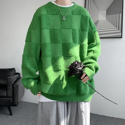 Jauns amerikāņu stila dvieļu čekas dizains modes džemperis vīriešu rudens ziemas ikdienišķs brīvs pulovers unisex džemperis ielas apģērbs