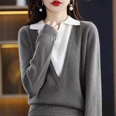 Μάλλινο πουλόβερ κασμίρ Γυναικείο πουλόβερ με ψηλό στοιβαγμένο γιακά μακρυμάνικο χειμωνιάτικο πλεκτό πουλόβερ Ζεστό πουλόβερ υψηλής ποιότητας