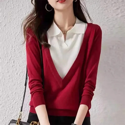 Μάλλινο πουλόβερ κασμίρ Γυναικείο πουλόβερ με ψηλό στοιβαγμένο γιακά μακρυμάνικο χειμωνιάτικο πλεκτό πουλόβερ Ζεστό πουλόβερ υψηλής ποιότητας