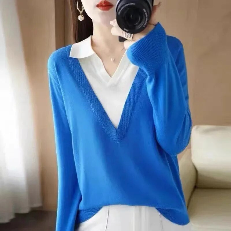 Μάλλινο πουλόβερ κασμίρ Γυναικείο πουλόβερ με ψηλό στοιβαγμένο γιακά μακρυμάνικο χειμωνιάτικο πλεκτό πουλόβερ Ζεστό πουλόβερ υψηλής ποιότητας