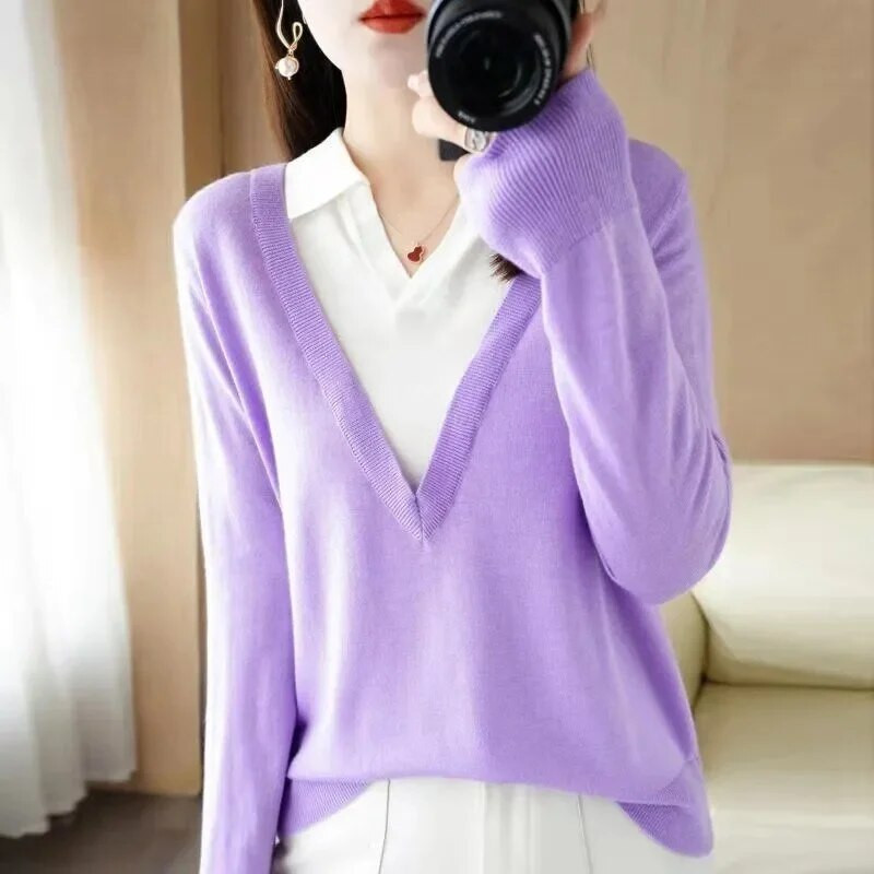 Μάλλινο πουλόβερ κασμίρ Γυναικείο πουλόβερ με ψηλό στοιβαγμένο γιακά μακρυμάνικο χειμωνιάτικο πλεκτό πουλόβερ Ζεστό πουλόβερ υψηλής ποιότητας