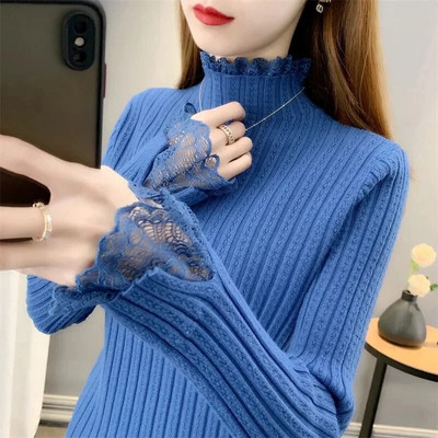 Rudens ziemas biezs trikotāžas sieviešu džemperis Modes korejiešu džemperis ar garām piedurknēm Harajuku All Match silts džemperis