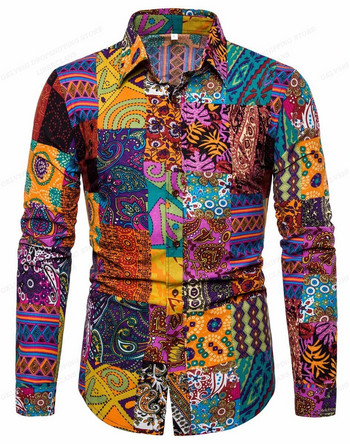Ανδρικά πουκάμισα Ανδρικά πουκάμισα μόδας μακρυμάνικα χαβανέζικα πουκάμισα Floral μπλούζα παραλίας Ανδρικά ρούχα Ανδρικά Camisas Vocation Μπλούζες Ανδρικά