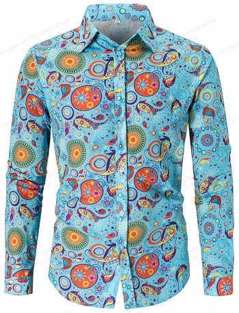 Ανδρικά πουκάμισα Ανδρικά πουκάμισα μόδας μακρυμάνικα χαβανέζικα πουκάμισα Floral μπλούζα παραλίας Ανδρικά ρούχα Ανδρικά Camisas Vocation Μπλούζες Ανδρικά