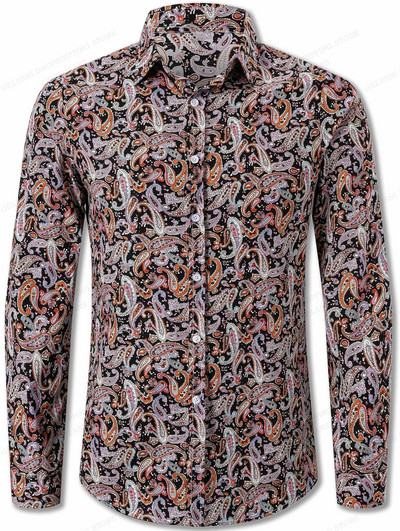 Vīriešu krekli Vīriešu modes krekls ar garām piedurknēm Havajiešu krekli ar ziediem pludmales blūze Vīriešu apģērbi Vīriešu Camisas Amata blūzes Vīriešu