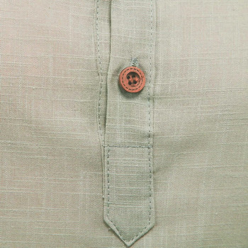 Ανδρικά πουκάμισα Casual μονόχρωμα όρθια γιακά με μισό κουμπί Henley-Shirt Slim μακρυμάνικο πουκάμισο Slim Fit European American Style