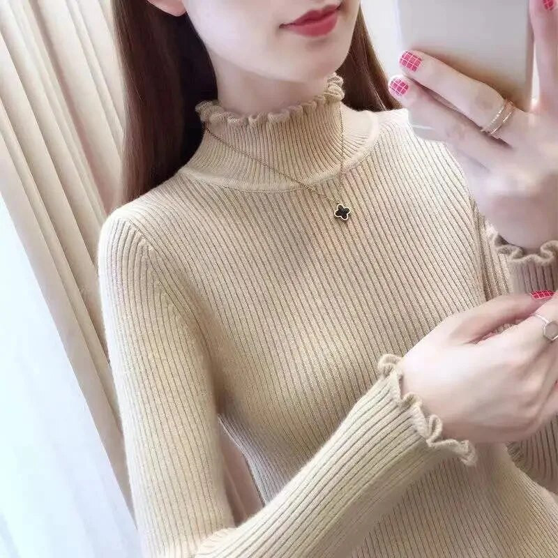 Női pulóver garbó pulóverek őszi téli pulóverek új 2023 hosszú ujjú vastag meleg női pulóver pulóverek húzó