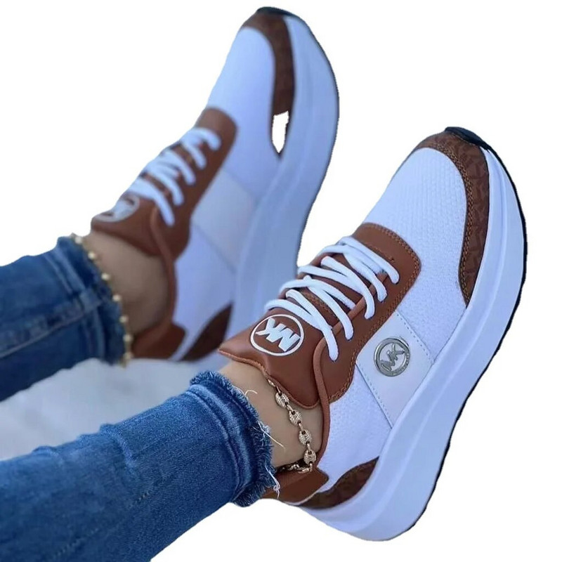 Pavasaris Rudens Sieviešu ķīļi Kurpes Šņorējamas Elpojošas Sporta Apavi Ikdienas Platformas Kurpes Sieviešu Vulkanizētas Kurpes Zapatillas