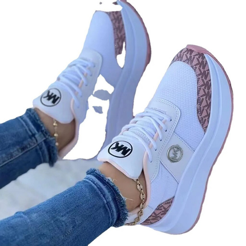 Pavasaris Rudens Sieviešu ķīļi Kurpes Šņorējamas Elpojošas Sporta Apavi Ikdienas Platformas Kurpes Sieviešu Vulkanizētas Kurpes Zapatillas