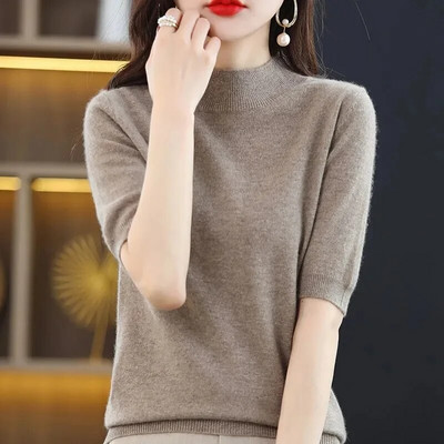 2023. gada jauns sieviešu džemperis, izrotāts kakls, biezs, silts pamata pulovers rudens ziemas trikotāžas džemperis, moderns korejiešu krekls ar apakšējo daļu