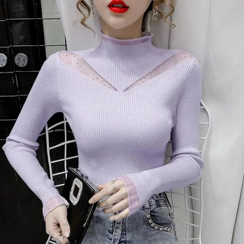 Σέξι γυναικεία πουλόβερ 2023 Φθινοπωρινά χειμωνιάτικα μπλουζάκια Slim Vintage Jumper Γυναικείο Πλεκτό Πλεκτό Πουλόβερ Απαλό Ζεστό