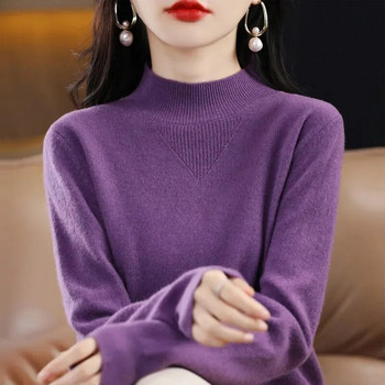Φθινοπωρινά πουλόβερ με χειμωνιάτικο ζιβάγκο Γυναικεία πουλόβερ με ζιβάγκο πουλόβερ Vintage μασίφ Πλεκτά μπλουζάκια μακρυμάνικα καινούργια