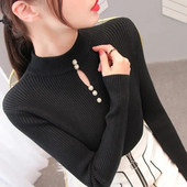 2023. aasta uus naiste kilpkaelusega kampsun, sügistalvine paks, soe sviiter, ülisuur vaba kootud džemprid naistele