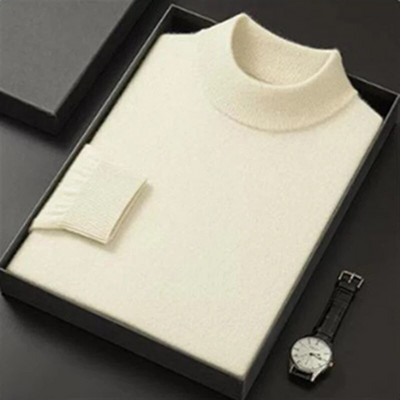 Muški gornji dio džempera s lažnim ovratnikom od 100% čiste vune Novo 2023. Jesen Zima Pletena odjeća od kašmira Muški pulover Pleteni topli džemper Muški