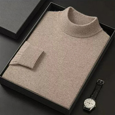 Muški gornji dio džempera s lažnim ovratnikom od 100% čiste vune Novo 2023. Jesen Zima Pletena odjeća od kašmira Muški pulover Pleteni topli džemper Muški