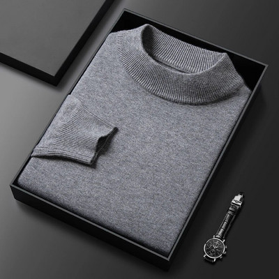 Muški gornji dio džempera s lažnim ovratnikom od 100% čiste vune Novo 2023. Jesen Zima Pletena odjeća od kašmira Muški pulover Pleteni topli džemper Muški