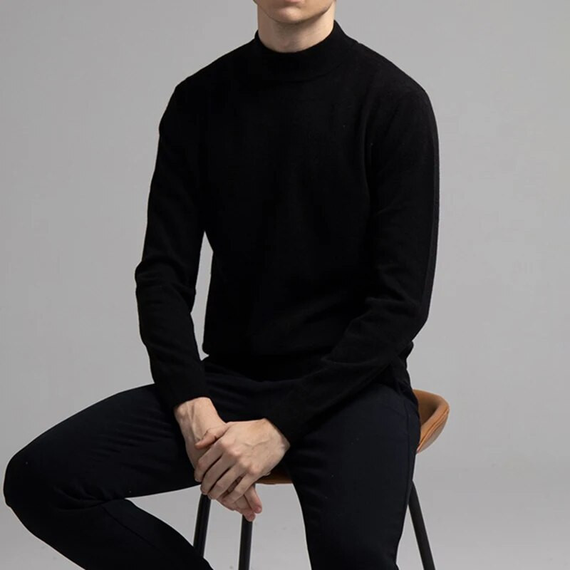 Muški gornji dio džempera s lažnim ovratnikom od 100% čiste vune Novo 2023. Jesen Zima Pletena odjeća od kašmira Muški pulover Pleteni topli džemper Muški