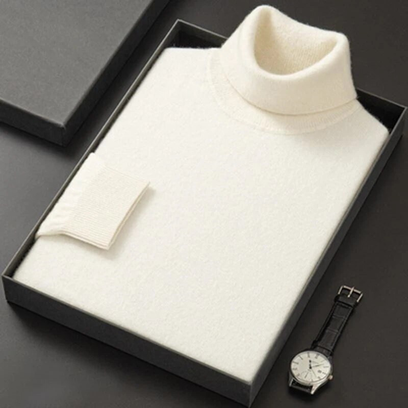 Muški gornji dio džempera s lažnim ovratnikom od 100% čiste vune Novo 2023. Jesen Zima Pletena odjeća od kašmira Muški pulover Pleteni topli džemper Muški