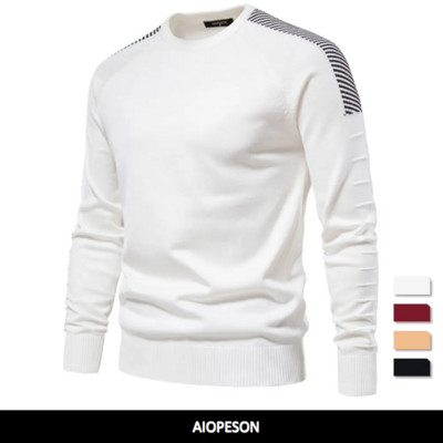 AIOPESON Spliced Drop Sleeve Ανδρικό πουλόβερ Casual O-neck Slim Fit Pullovers Ανδρικά πουλόβερ Νέο Χειμωνιάτικο ζεστό πλεκτό πουλόβερ για άνδρες